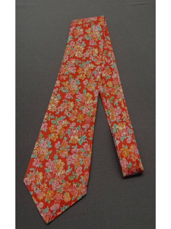 Liberty of London Other - Liberty Of London Floral Print Silk Necktie Red Pink Green